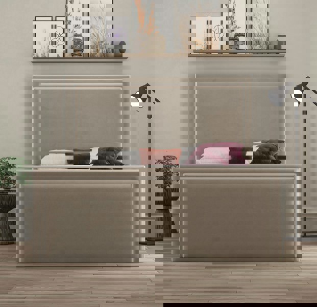 DS Living Verona Piping Ottoman Bed - Bistra Beige