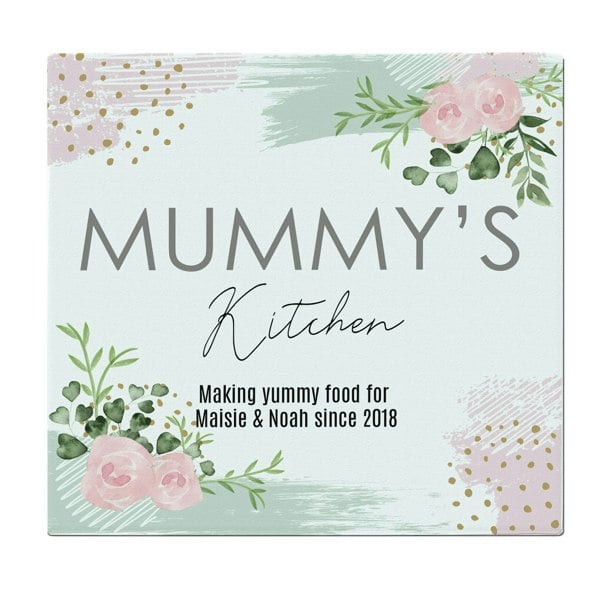 Personalised Memento Company Personalised Abstract Rose Glass Chopping Board/Worktop Saver
