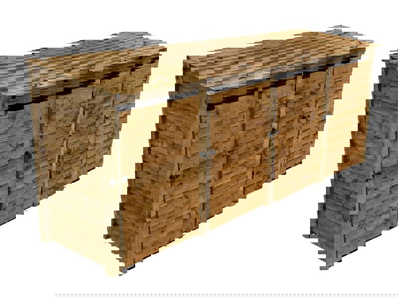 Arbor Garden Solutions Wooden Wheelie Bin Store, Brown Finish