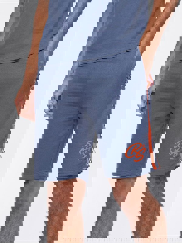 Crosshatch Mentella Polo/Shorts Set Denim Blue