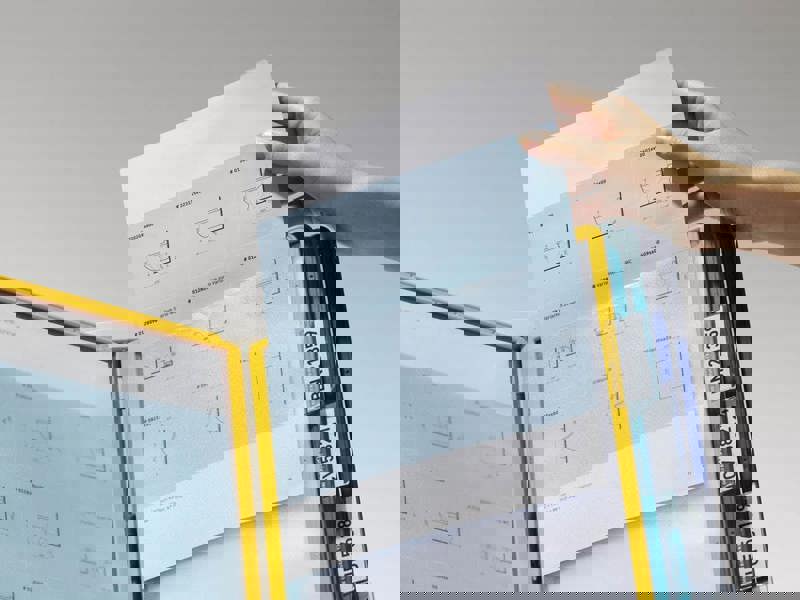 Durable VARIO PRO 10 Display Panel Desk Stand | 10 Panels | A4 Colour Coded