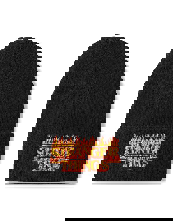 Stranger Things Unisex Black Logo Beanie Hat (One Size)