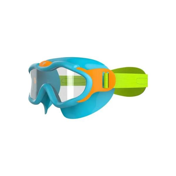 Speedo Infant Biofuse Swim Mask in blue orange with clear lens