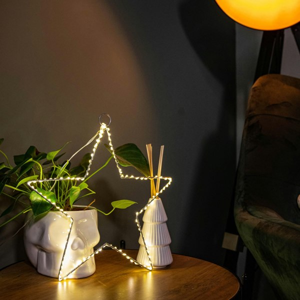 Samuel Alexander 30cm Light up Dewdrop Christmas 2D Star with 120 Warm White LEDs & Timer Function