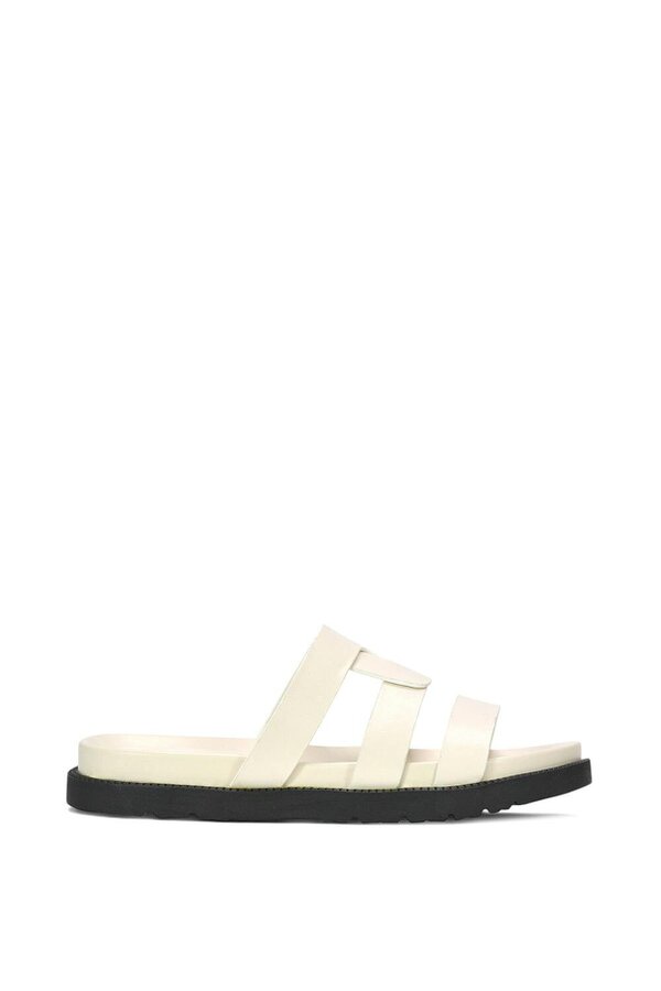 XY LONDON Flat Slider Sandals With Comfortable Footbed - White