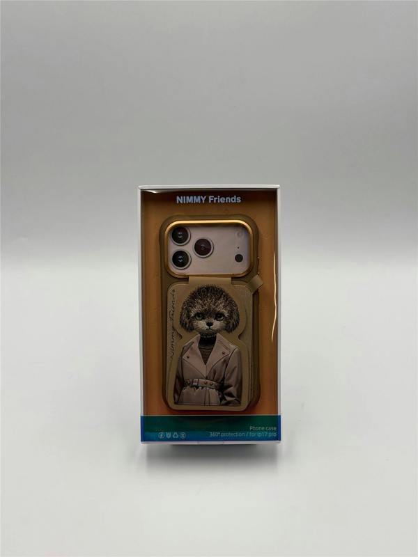 Nimmy Friends Nimmy Teddy Magnetic Combo Case with Detachable MagSafe Card Holder Stand for iPhone 17 Pro 6.3" Brown - N-CXMC-KTZH-IP17-PRO-14