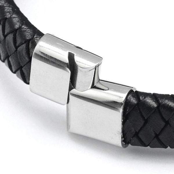 Aye Do Gifts Men's Luxury Black Leather Bracelet