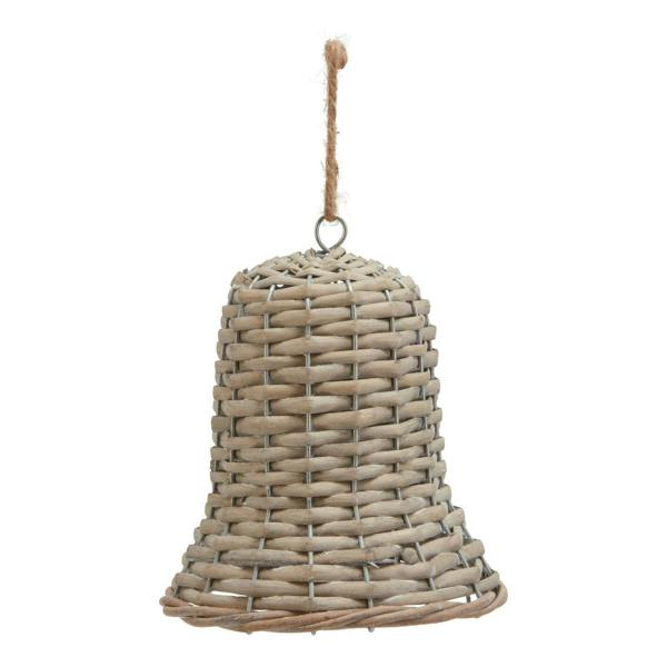 Hill Interiors The Noel Collection Wicker Bell Christmas Decoration - Brown - 