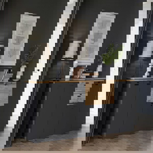 Furniture To Go Klara 4 Door 2 Drawer Chest in Grey and Oak