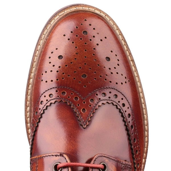 Base London Woburn Hi-Shine Brogue Mens Shoes - Tan