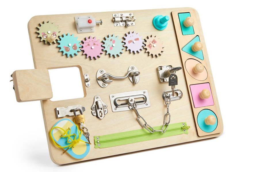 Dyzi Montessori Busy Board for Toddlers Sensory Toys for Preschool Motor Skills Development