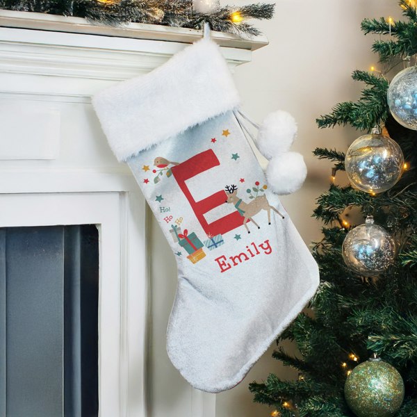 Personalised Memento Company Personalised Initial Reindeer Christmas Stocking