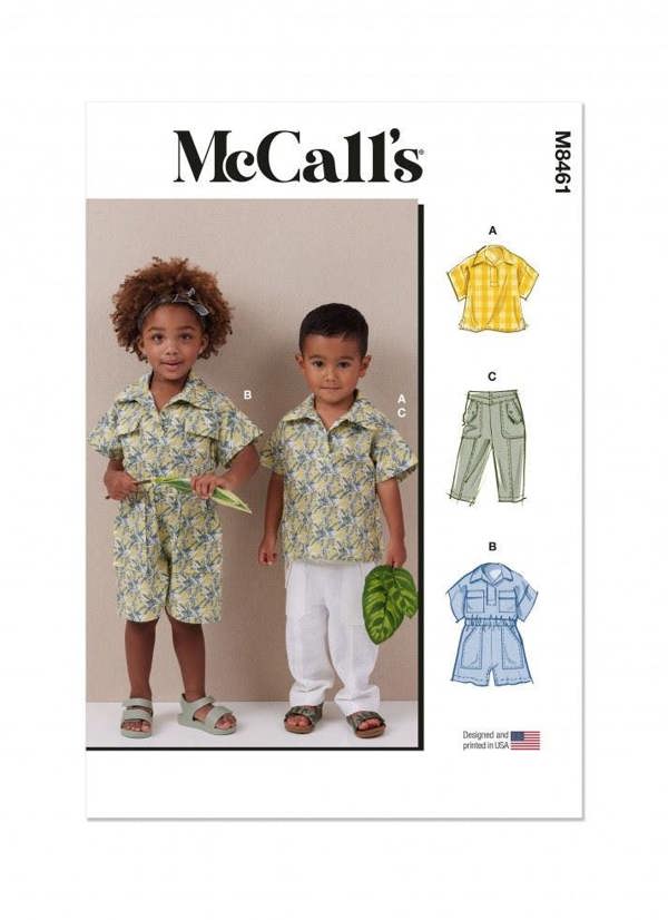 McCalls 8461 Paper Sewing Pattern – Baby & Kids' Top, Jumpsuit & Trousers, Size 1 / 2-4, Intermediate