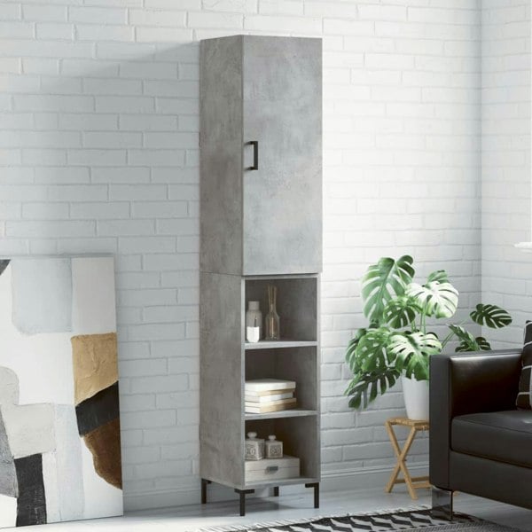 Berkfield Highboard Concrete Grey 34.5x34x180 cm Engineered Wood