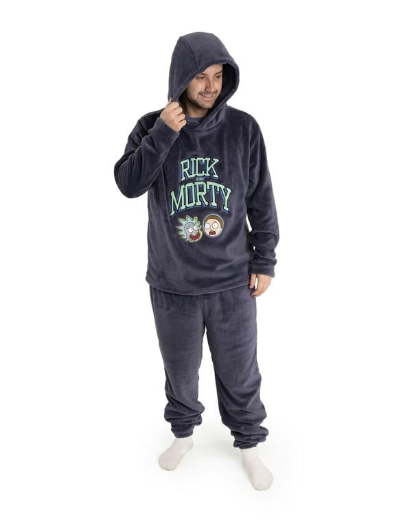 Rick And Morty Mens Grey Character Long Sleeve Long Leg Pyjama Set
