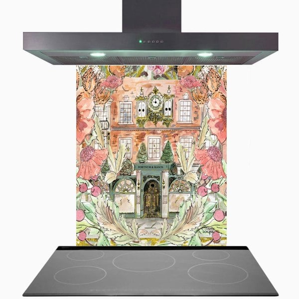 Claire Louise Fortnums In Full Bloom Glass Kitchen Splashback