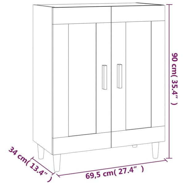 Berkfield Sideboard White 69.5x34x90 cm Engineered Wood