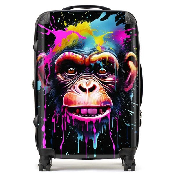 Warren Reed Multi Coloured Monkey Face Splashart Suitcase