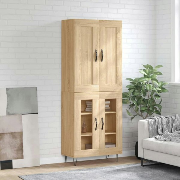 Berkfield Highboard Sonoma Oak 69.5x34x180 cm Engineered Wood