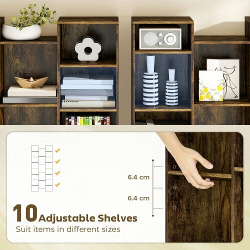 Wyld Haus Elmaso Wooden Brown Twenty One Compartment Storage Bookcase