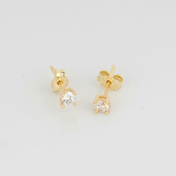 Spero London Fine 3mm Stud Earrings 14ct Solid Gold