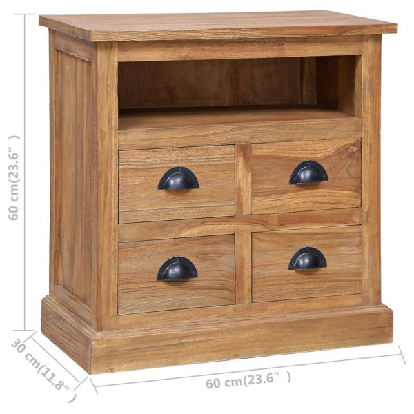 Berkfield Side Cabinet 60x30x60 cm Solid Teak