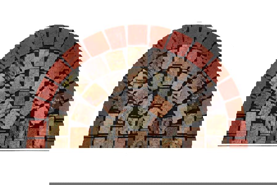 Nicoman Elegant Tile Effect Doormat - Red Edge