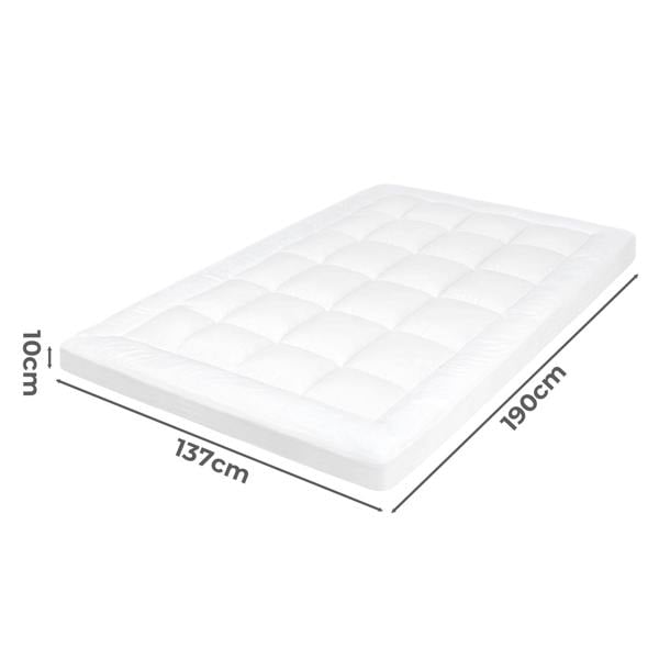 Lavio Mattress Topper Double Size 10cm Deep Soft Microfibre Washable with Strap