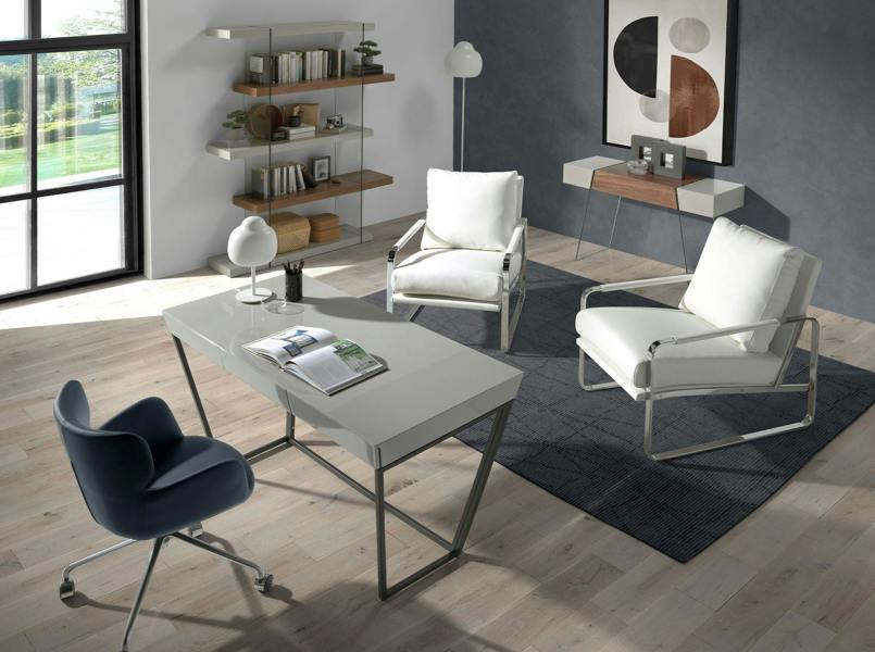 Angel Cerdá Rectangular Console Table Grey Wood, Walnut and Tempered Glass 3029