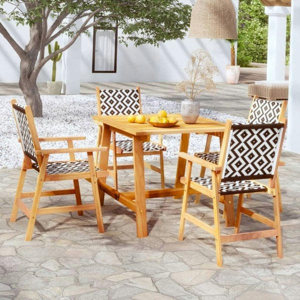 Berkfield 5 Piece Garden Dining Set Solid Acacia Wood