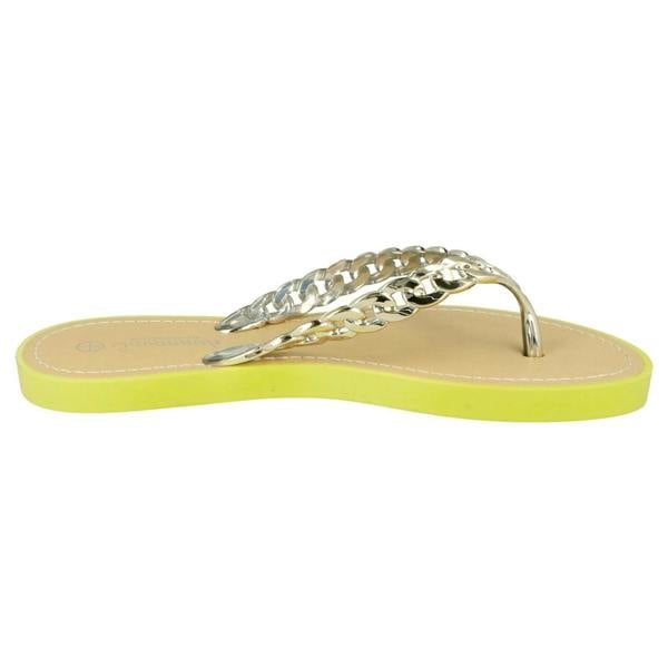 Savannah Ladies Savannah Toe Post Sandals With Upper Detailing