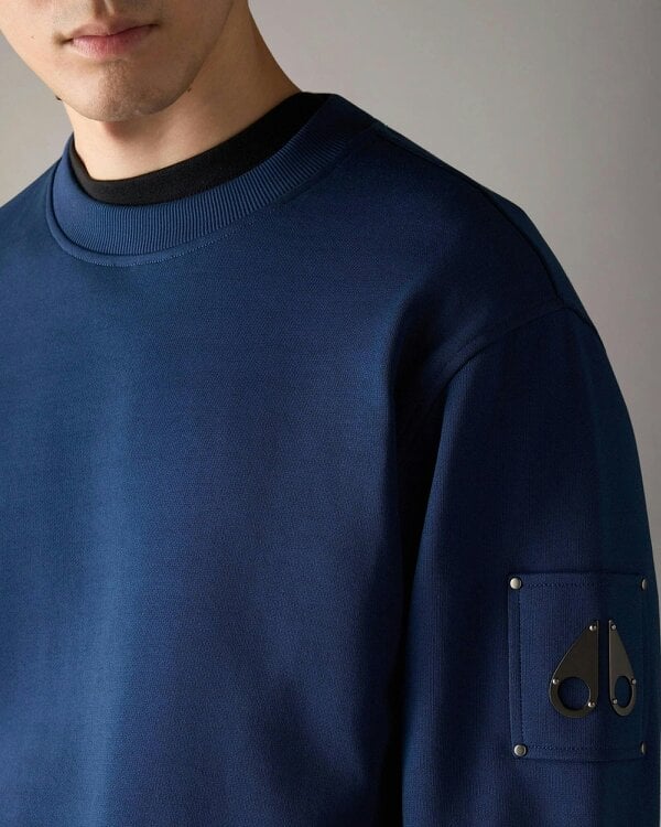 Moose Knuckles Hartsfield Mens Crew Neck Sweatshirt - Nightfall 1977