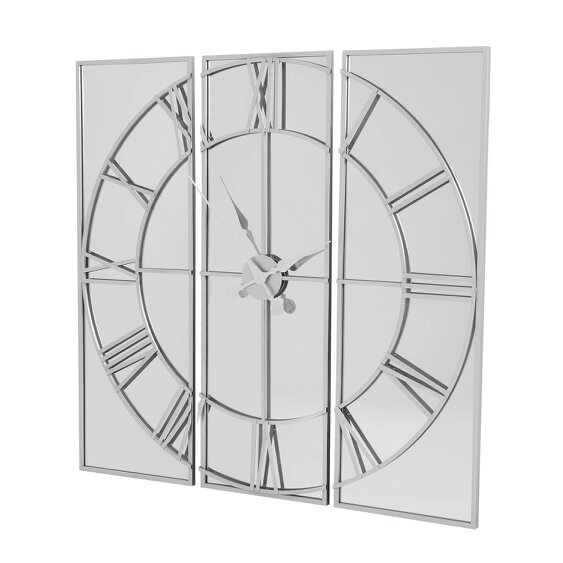 Wyld Haus 110cm Oversized Square Mirrored Wall Clock