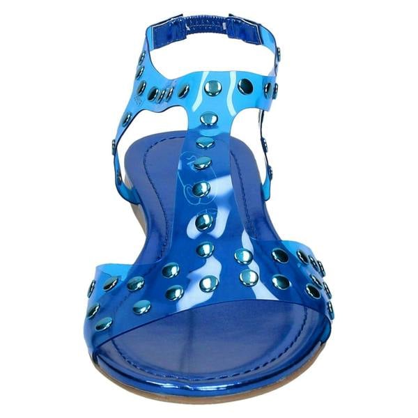Spot On Ladies Spot On Flat Studded Jelly Sandal