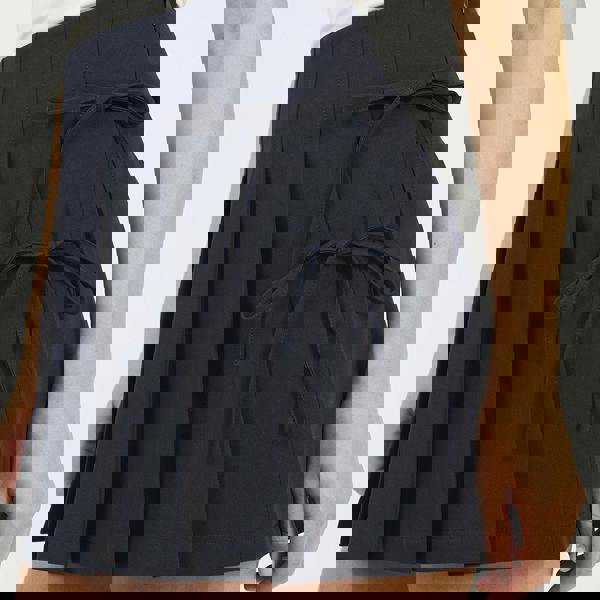 Brave Soul Navy Pleated Mini Skirt With Tie Side Detail - Navy Image 4