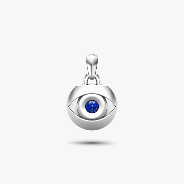 egyptian evil eye with lapis lazuli amulet pendant in sterling silver