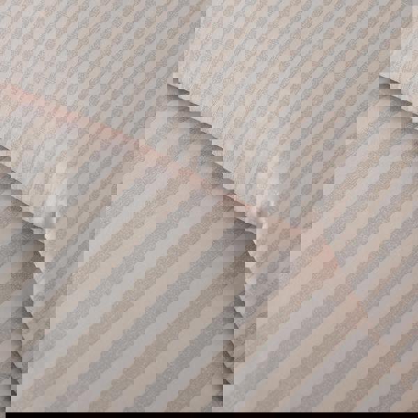 Catherine Lansfield Epping Textured Stripe Reversible Duvet Cover Set Natural