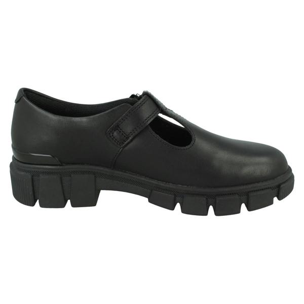 Clarks Girls Clarks Chunky Sole T-Bar School Shoes Evyn Bar Y