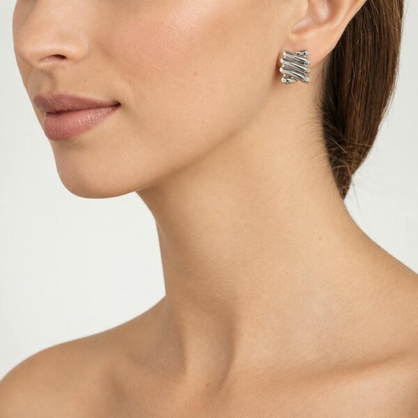 Cachet London Safara Silver Clip On Earrings