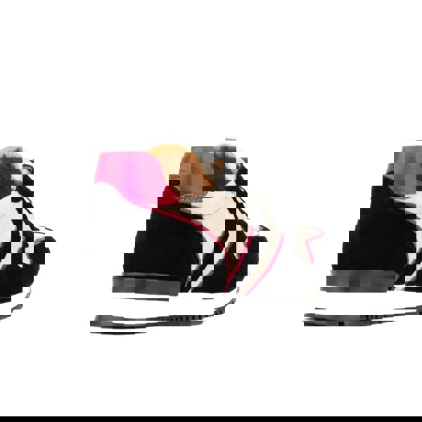 Embassy London Savana - Black & Cream & Pink - Women's athletic trainer with soft black and cream leather with pink trims