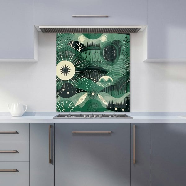 Warren Reed - Designer Abstract Green Moon Kitchen Splashback