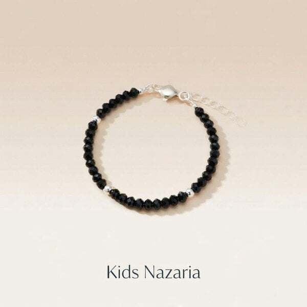 The Colourful Aura Classic Black Beaded Kids Nazaria Bracelet/Anklet