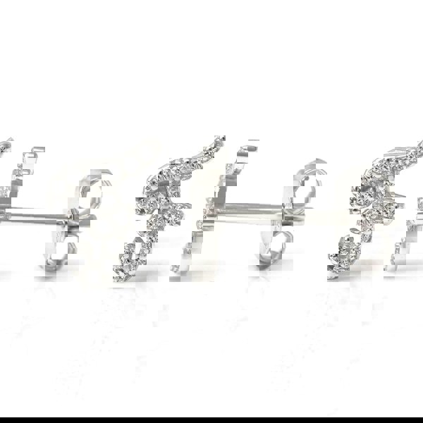 Say It With Luxe CZ Initial Earrings - Sterling Silver