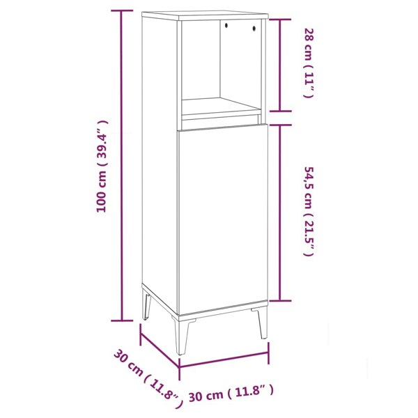 Berkfield Bathroom Cabinet White 30x30x100 cm Engineered Wood
