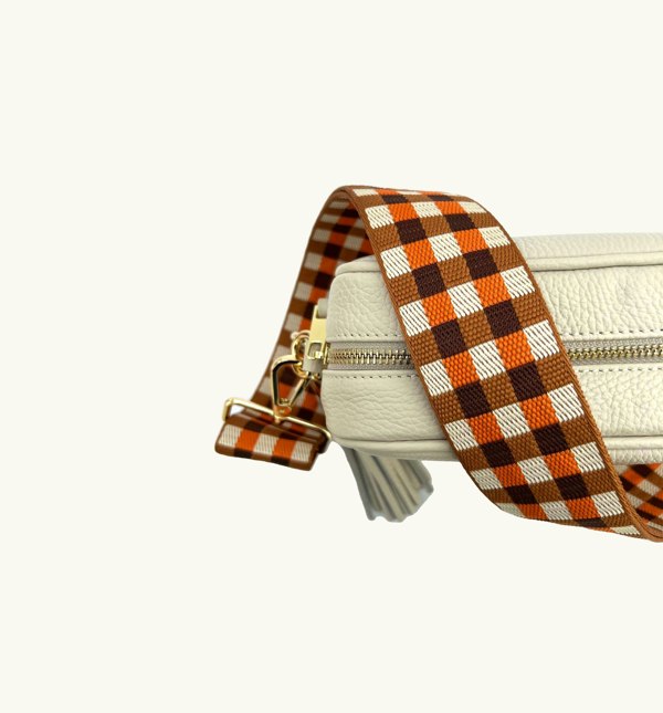 Apatchy Orange and Tan Checks Strap