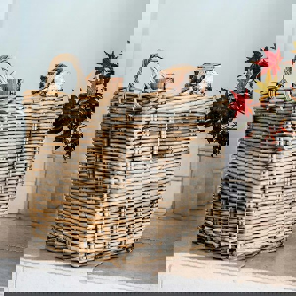 Ivyline Wicker Log Basket Square, Set of 2