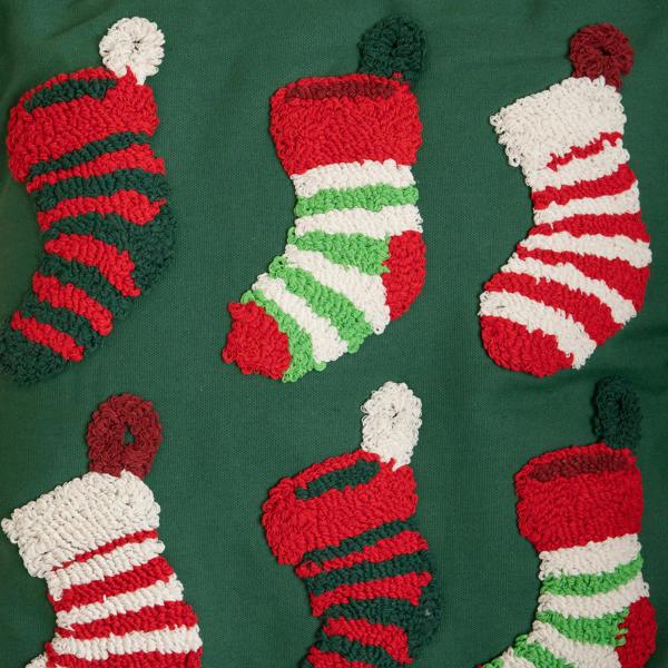 Samuel Alexander 45cm Dark Green Soft Decorative Christmas Stocking Cushion