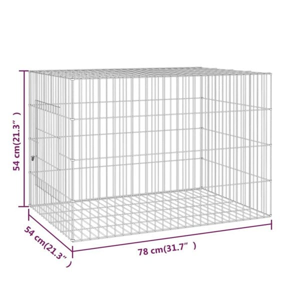 Berkfield Rabbit Cage 78x54x54 cm Galvanised Iron