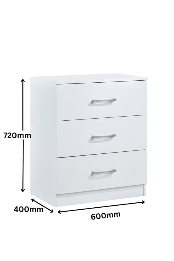 Swish Furniture Highbury 3 Piece Bedroom Set With 2 Door Double Wardrobe