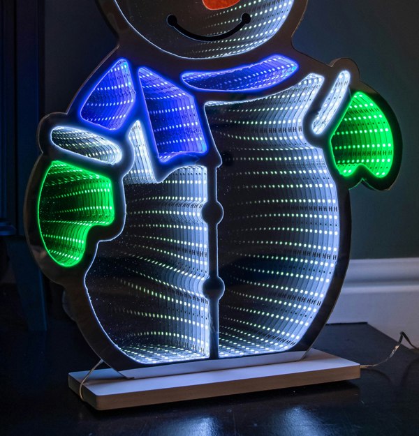 Samuel Alexander 60cm Light up Snowman Infinity Christmas Decoration with Multi-Coloured LEDs